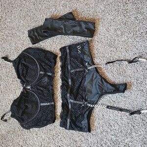 NEW! Black Lingerie Set Sz 1xl
